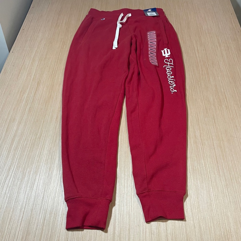 Champion Joggers Womens Indiana University Hoosiers Red Fleece Sweatpants Small